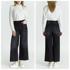 NEW! OAT NEW YORK WIDE LEG HIGH WAIST Soft Denim Pants Size 31 Stretch Women NWT